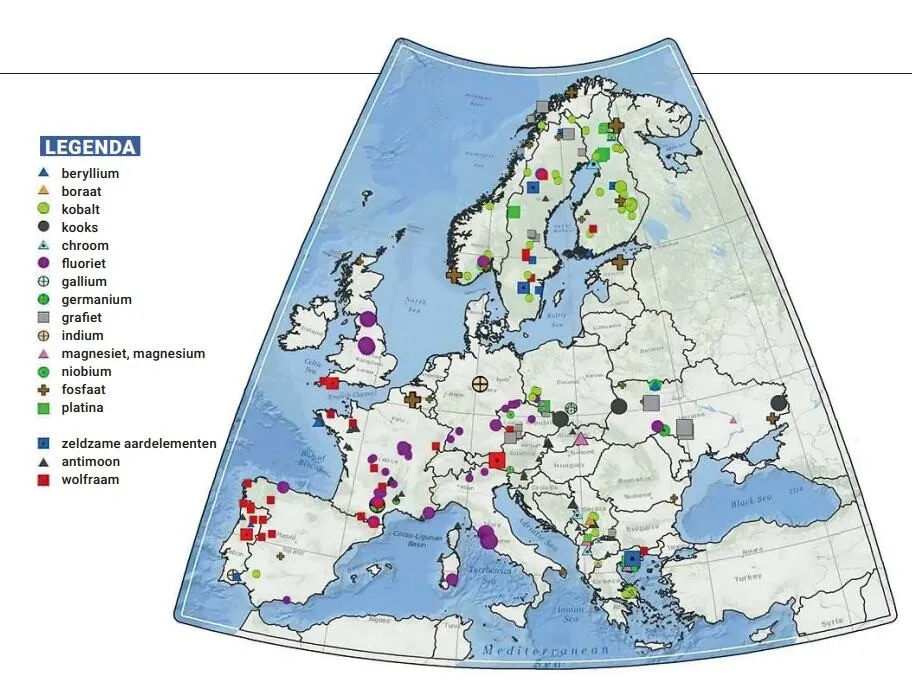 Critical elements across Europe