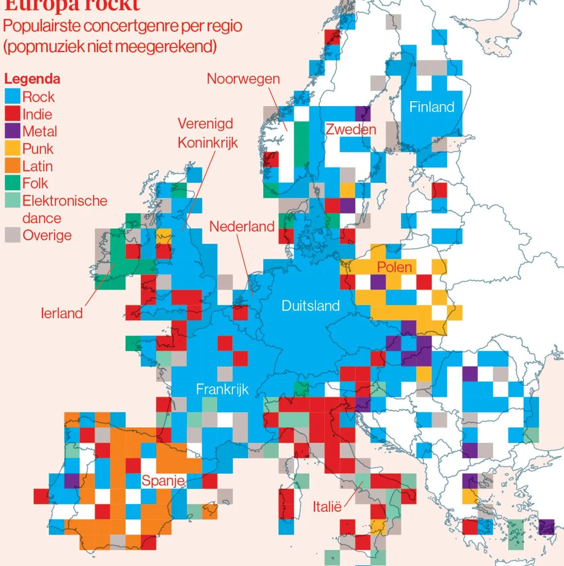 Take away pop music and Europe’s musical map reveals striking regional divides, with enduring Russian and Eastern influences