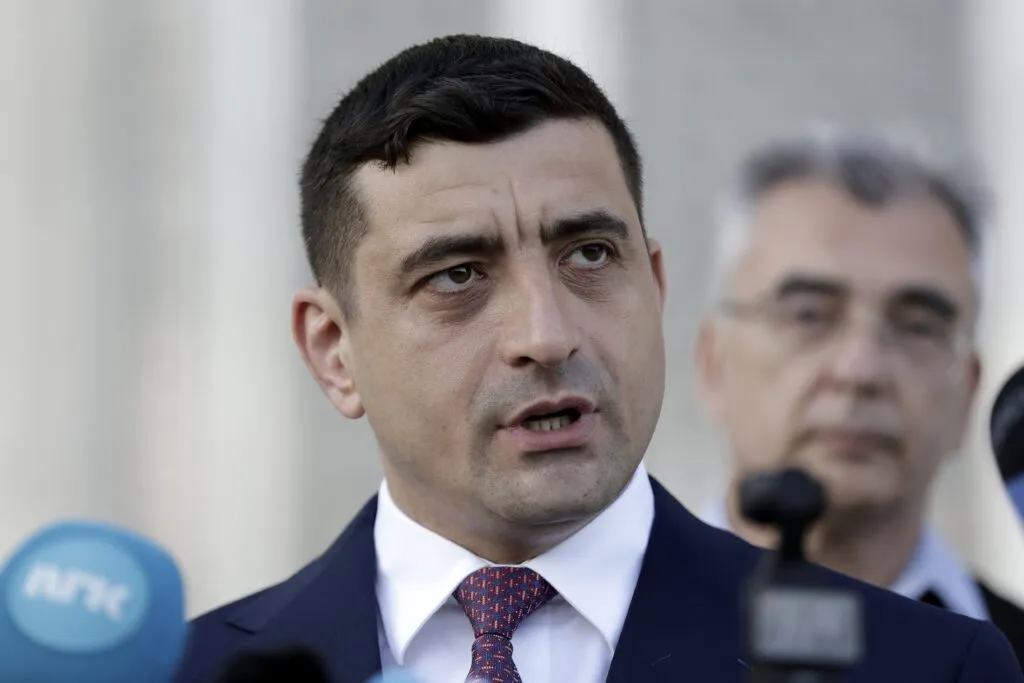 George Simion speaking in parliament