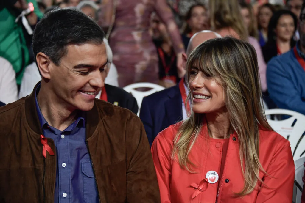 Sánchez and his wife at the PSOE congress