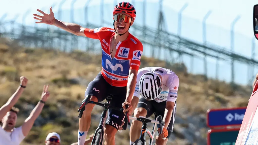 Mas, in red after Pogacar's exit, wins ninth Vuelta stage