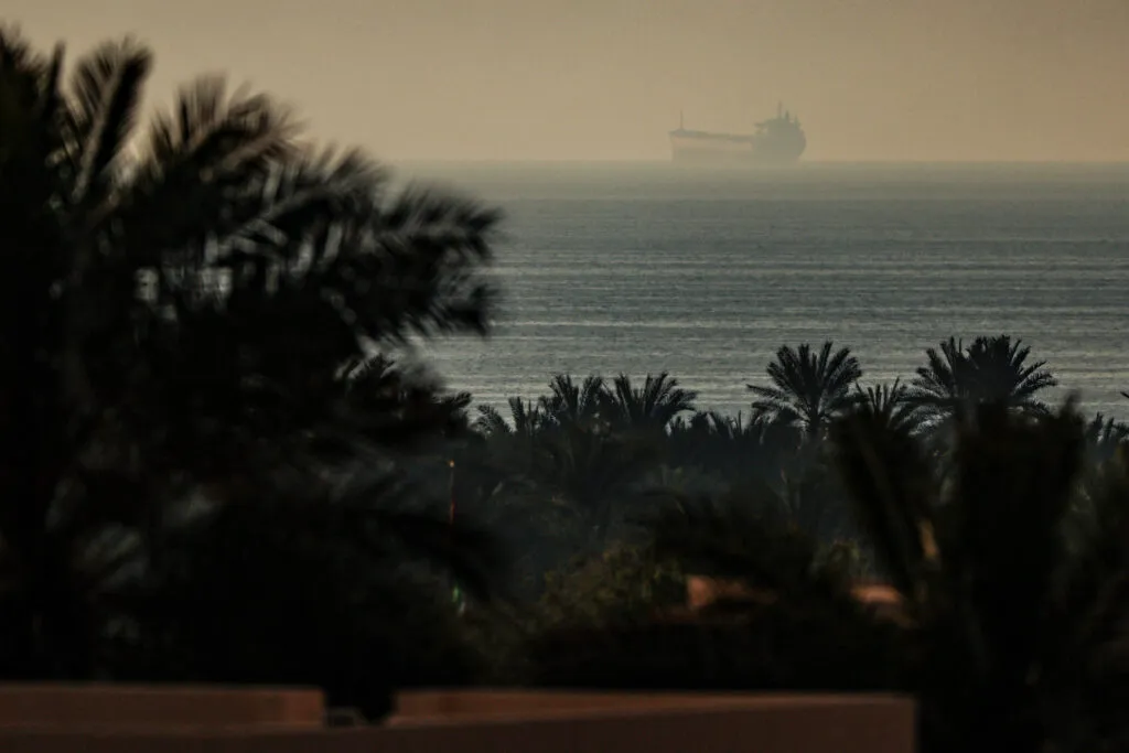 A tanker in the Strait of Hormuz
