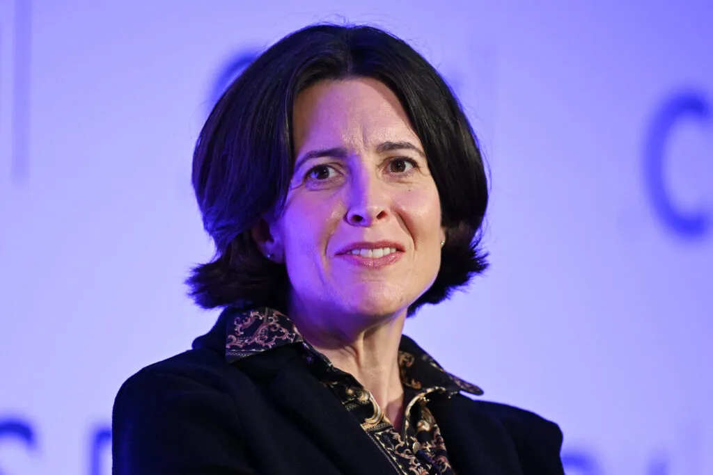 Sarah Cardell speaking at a conference